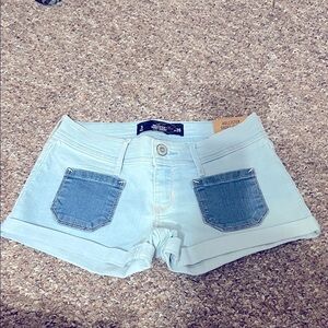 Hollister Women's Faded Blue Jean Shorts